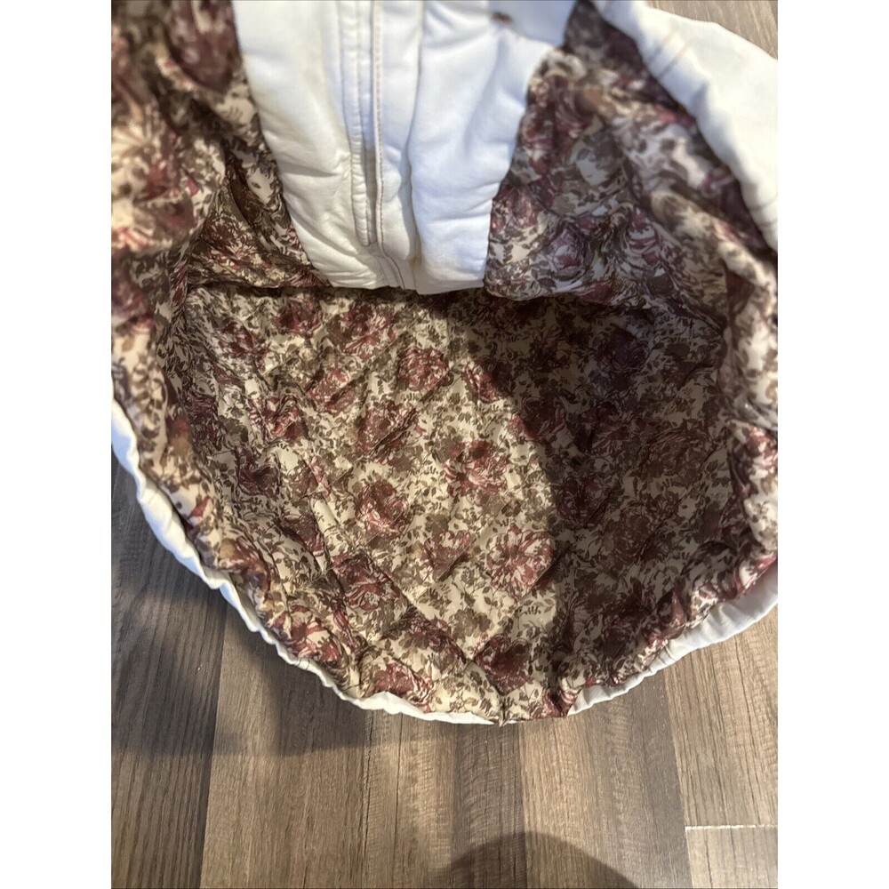 Maurice’s Women’s Jacket White Brown Floral Sz M Big Button - Picture 7 of 9